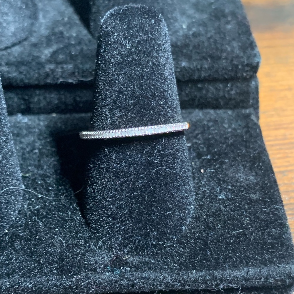 Delicate Thin Band Ring in Silver Tone